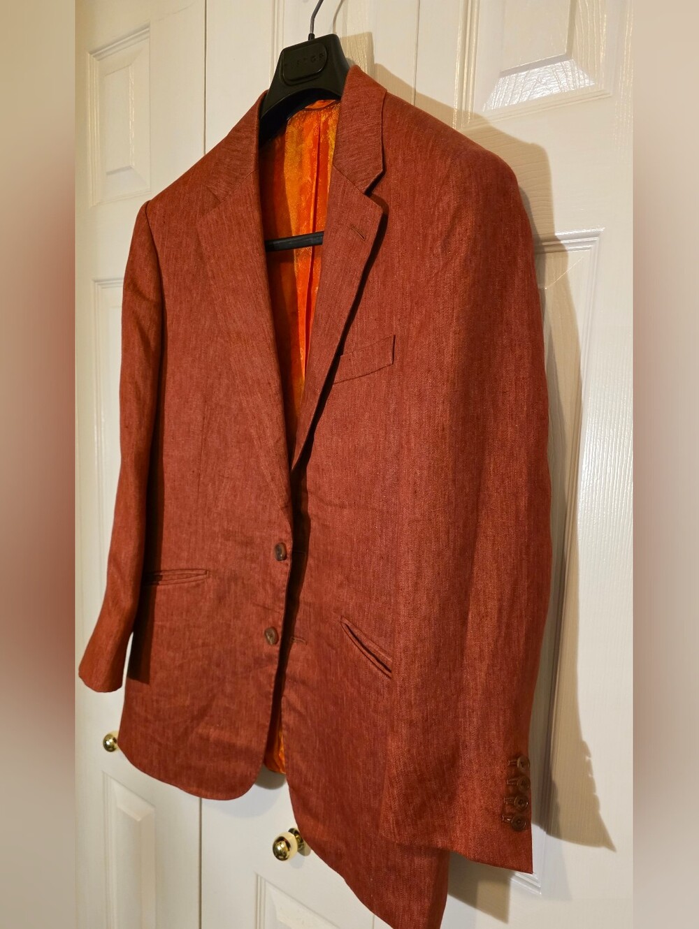 Fielding & Nicholson Bespoke Rick McGregor 100% Linen Terracotta Blazer 42R